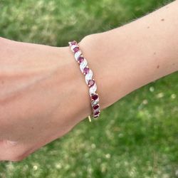 18K Two Tone Gold Ruby & Diamond Bracelet