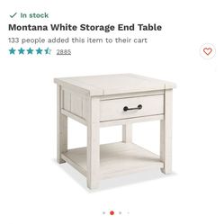 Montana White Storage End Table