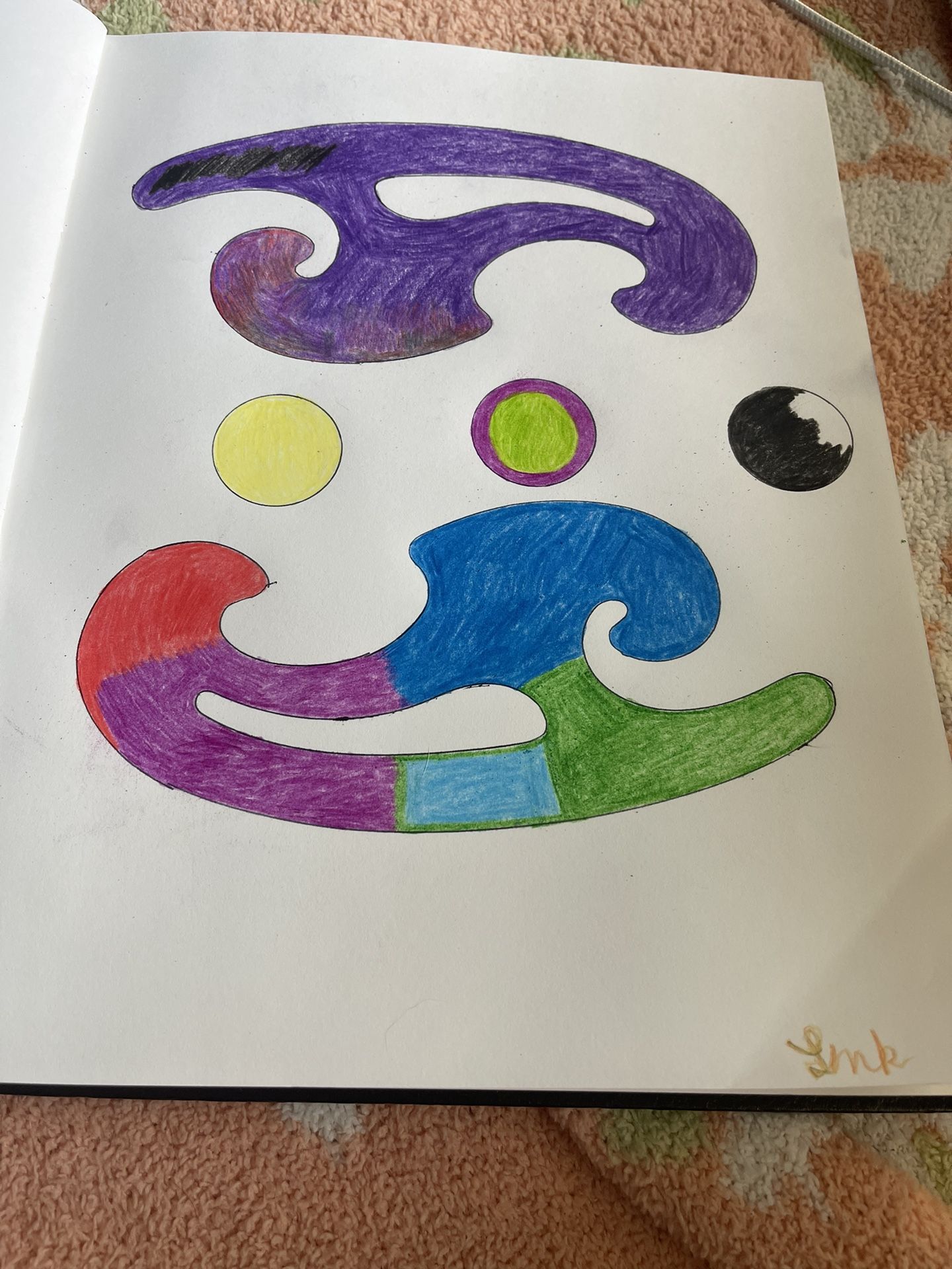 Abstract Wild Colored Pencil Art 