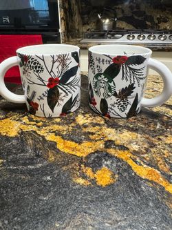 Starbucks Holiday Ceramic Mugs Set of 2