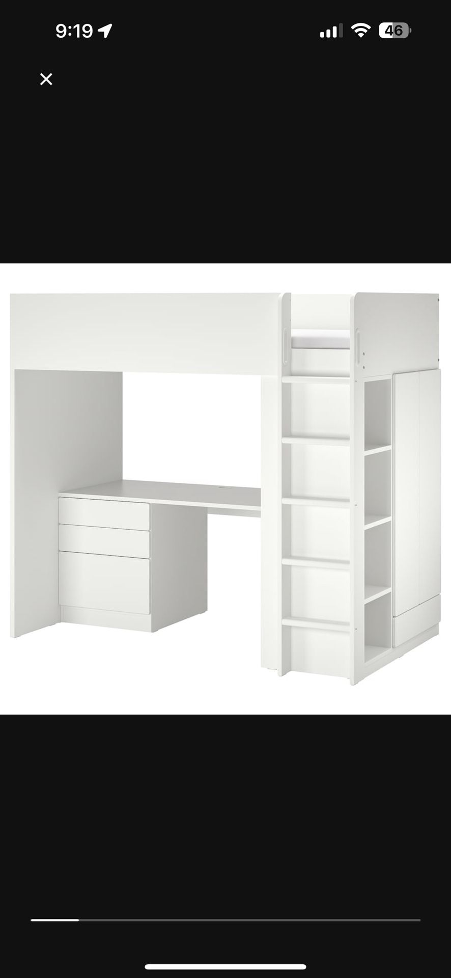 IKEA Loft bed With Desk-Drawers And Cabinet