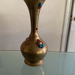 Vintage Brass Flowers Vase