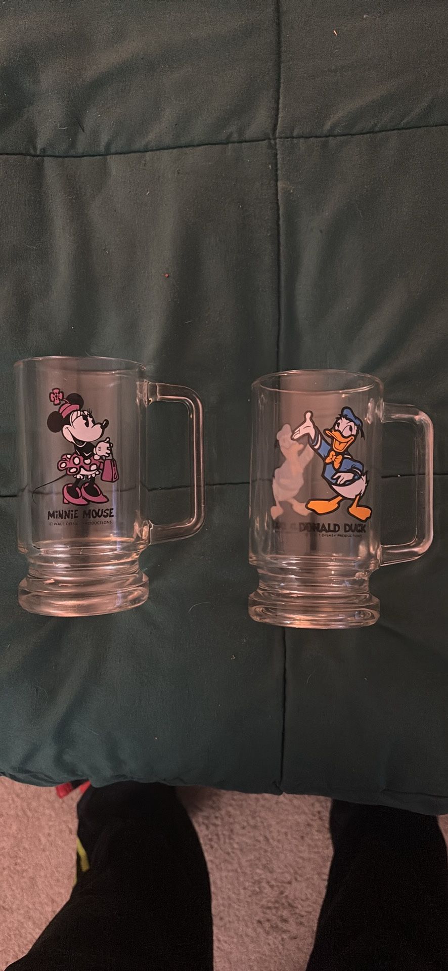 2 Vintage 1980’s Disney Glass Mugs