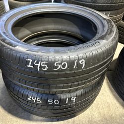 245/50r19 Two Pirelli P7 Tires In Great Shape