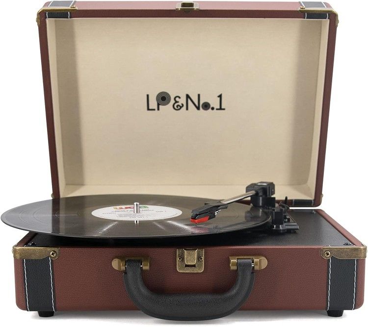 Record Player Suitcase Portable 3 Speed Belt Driven Stereo