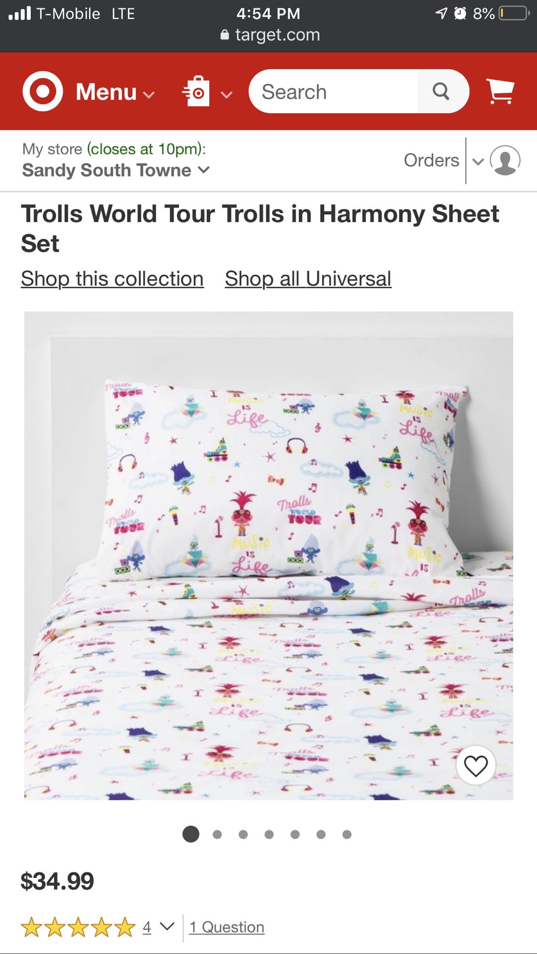 Trolls World Tour Trolls in Harmony Sheet Set