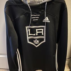 Men's Los Angeles Kings adidas Black Skate Lace AEROREADY Pullover Hoodie