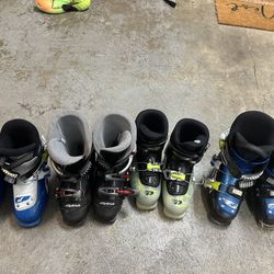 Several Kids Ski Boot
