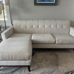 Ivory Sofa with reversible chaise