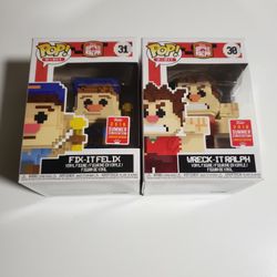 Funko Pop! 8- Bit Wreck- It Ralph- Ralph & Fix-It Felix Bundle (2018 Summer Convention Exclusive)