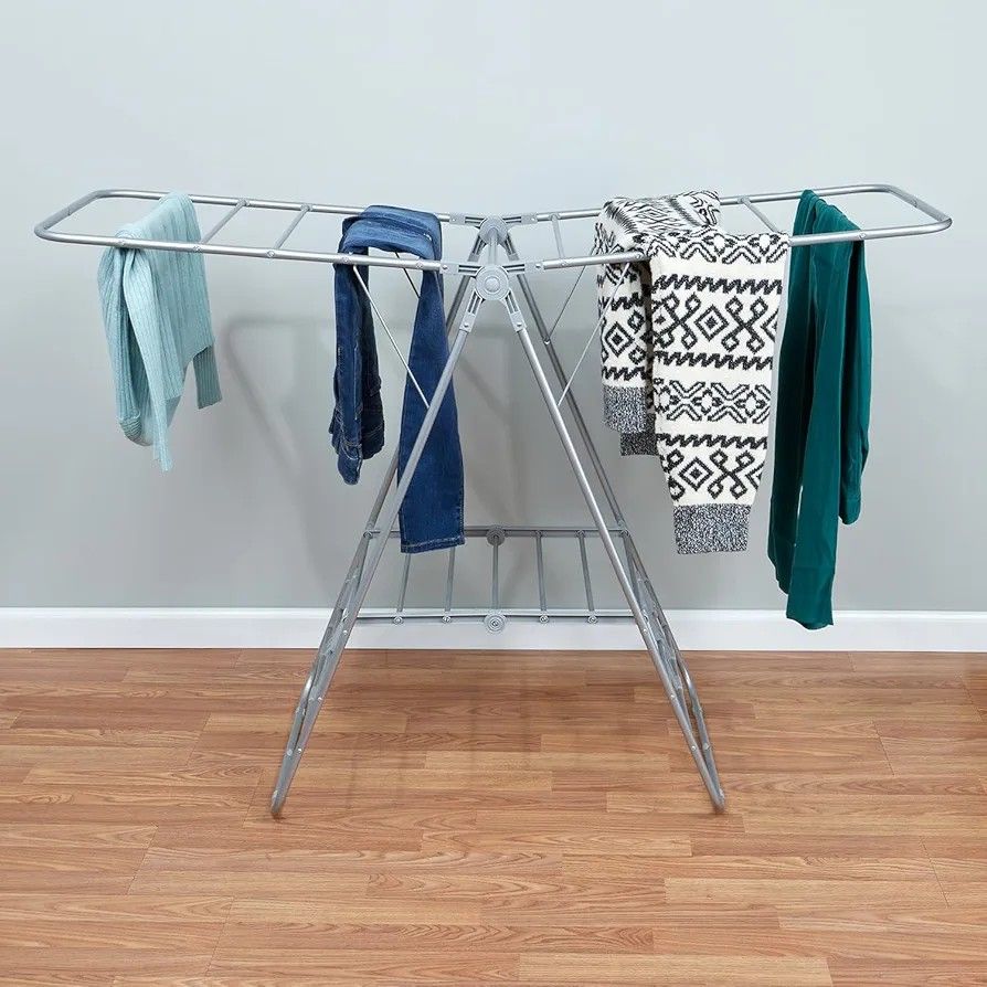 Sunbeam Clothes Rack Sunbeam Foldable Steel Clothes Drying Rack with Shoe Drying Area for ...