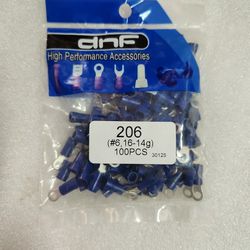 DNF 206 14G TO 16G #6 Ring Terminals 100 pack