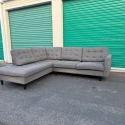 Beautiful Tufted Sectional Sofa with Chaise - Delivery Available!