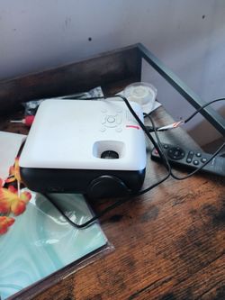 Mini Portable Home Projector White and Black