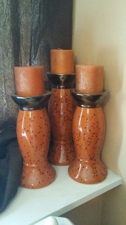 Orange candle holders