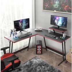 51-in Black Modern/Contemporary Gaming Desk