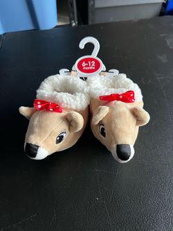 Baby Reindeer Slippers 6-12 Months