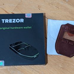 Trezor Hardware Wallet, Sealed, w/Leather Pouch