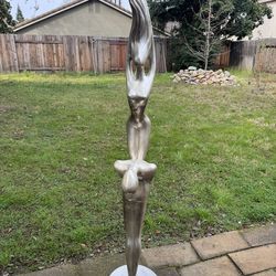 Vintage Mid Century Modern Abstract Female Floor Sculpture 63” Hollywood Regency