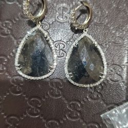 Natural Black & White Diamond Earrings