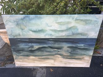 NEW Gorgeous & Serene Canvas With Different  Shades Of Blue  Size:  46x 31