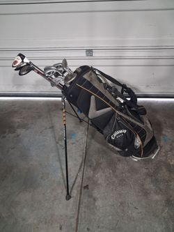 Gold clubs with bag