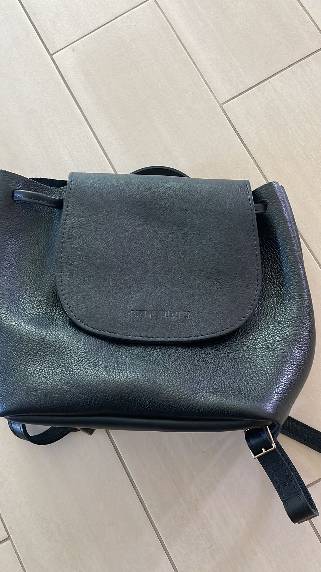 Portland Leather Bucket Backpack