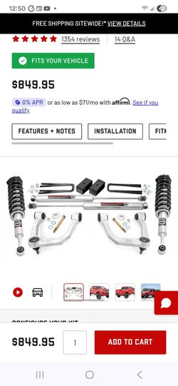 2005-2015 Toyota Tacoma, Rough country 3.5 lift kit  NEW