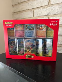 Pokémon TCG Ascended Heroes 5-Pack Mini Tin Set – Brand New Sealed