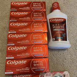 6 Colgate Toothpastes with Toothbrush and Mouthwash