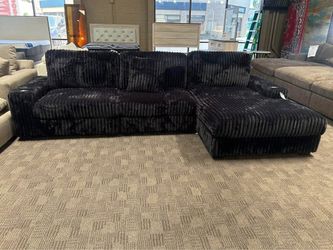 Deep and comfy black sectional 