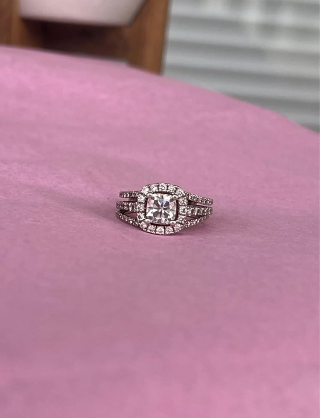 Wedding & Engagement Ring SET White Gold