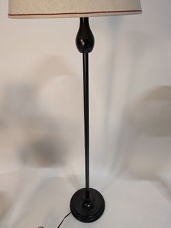 Rustic Farmhouse Style Floor Lamp with Fabric Shade