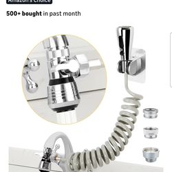 Kitchen Sink Spraver Hose Attachment for Faucet, Kitchen Faucet Head Replacement w/ 79" Recoi Hose and Holder, Pressurized Water Saving Aerator & Dive