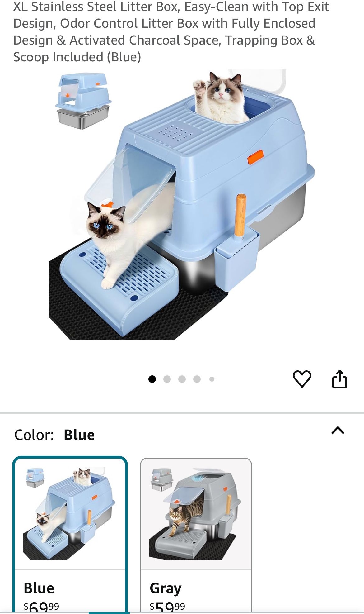 Unused Unopened Stainless Steel Covered Litter Box