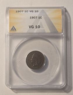 1907 1C VG 10 ANACS Certified Indian Head Penny