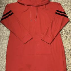 Soho NY & Co Street Women’s XL Red w/ Black Stripes Long Pullover Hoodie