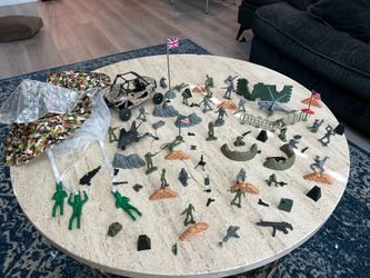 Large Military Army Men Playset Lot w/ Polaris RZR, Helicopter, Jet, Soldiers & Accessories
