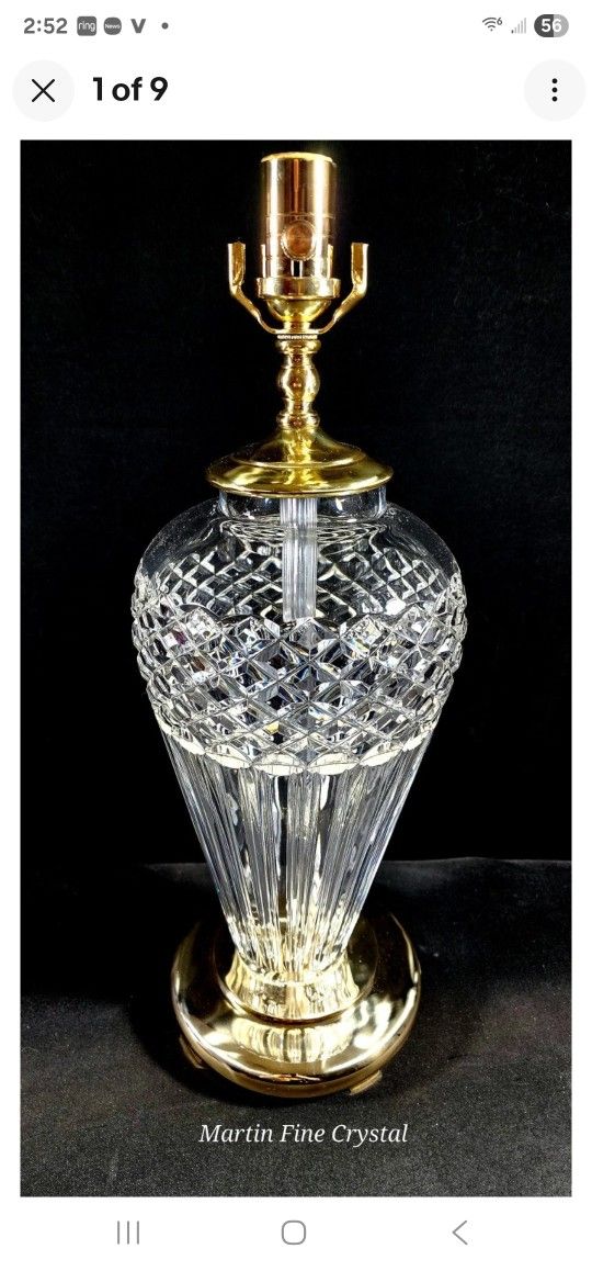 Waterford Bellini Large Crystal Table Lamp - Brand New Old Stock - Truly Mint!