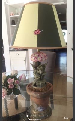 Whimsical and fabulously beautiful flower pot lamp- Mackenzie child like