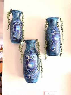 Handmade From Mexico Wall Vase Decorations