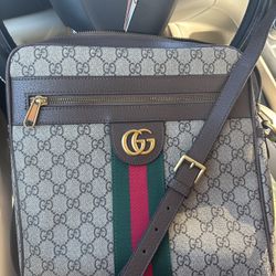 GUCCI Ophidia Leather-Trimmed Messenger Bag