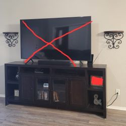 Brown TV Stand & 2 Shelves 