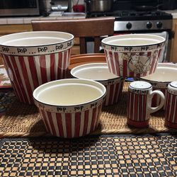 Popcorn Ceramic  Set Vintage, Clasic