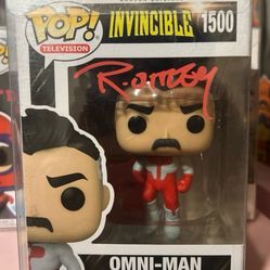 Omni man funko pop signed by Ryan Ottley