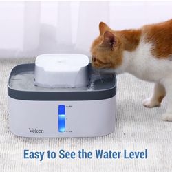 0.8Gallon/100oz Multi-Tier Pet Fountain, Automatic Cat Water Fountain Dog Water Fountain with LED Lights, 3 Replacement Filters for Cats, Dogs, 