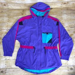 Vintage SKYR 90s Retro Gore-Tex Ski Jacket L Purple Colorblock Lightweight