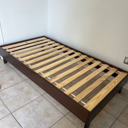 Mid Century Solid Wood Bed 