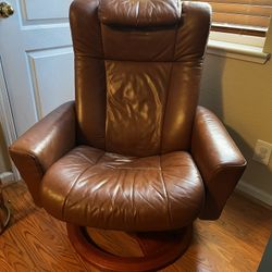 Leather Chair And Ottoman 