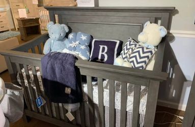 Solid Wood Convertible Crib & Nightstand Set